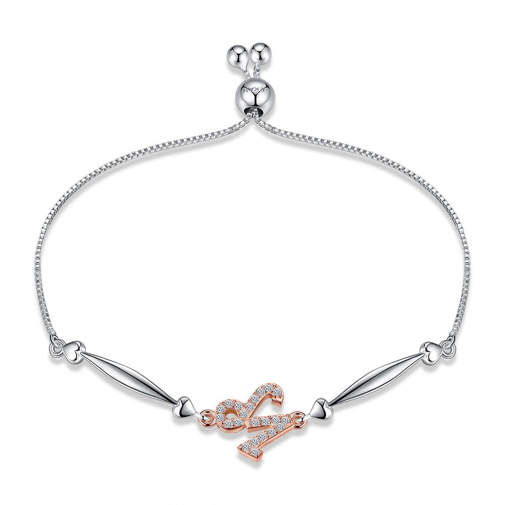 Twelve Constellations Bracelets with Luxury Cubic Zirconia CZ Bangles for Women Fine Jewelry 925 Sterling Silver