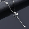 SINLEERY Black and White Pendant Stainless steel necklace Cubic Zirconia necklaces for women bijoux femme XL336 SK