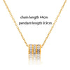 SINLEERY  Black rectangular pendant stainless steel necklace Couple Jewelry on the neck Gold color necklaces for women XL396 SSK