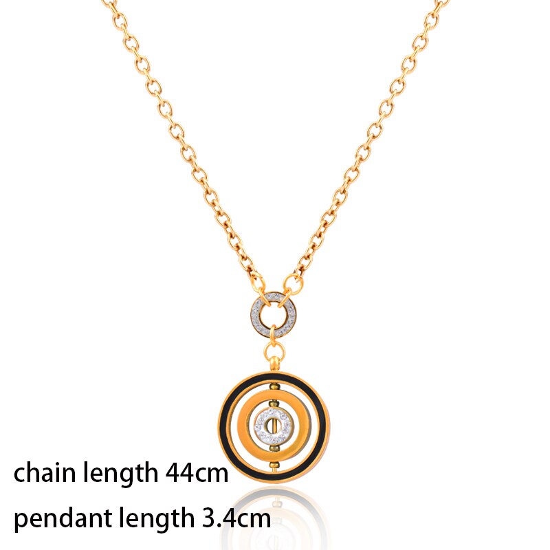 SINLEERY  Black rectangular pendant stainless steel necklace Couple Jewelry on the neck Gold color necklaces for women XL396 SSK