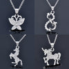 SINLEERY Butterfly Dolphin Horse Animal Pendants and necklaces Silver Color Necklace For Women Jewelry 2021 XL194 SSP