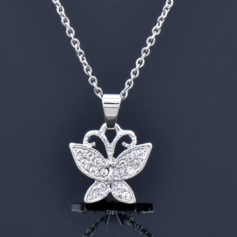 SINLEERY Butterfly Dolphin Horse Animal Pendants and necklaces Silver Color Necklace For Women Jewelry 2021 XL194 SSP