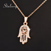 Classic Hand of Fatima Hamsa Necklace Pendants Rose Gold Color Chain Palm Statement Jewelry for Women XL681