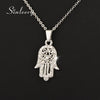 Classic Hand of Fatima Hamsa Necklace Pendants Rose Gold Color Chain Palm Statement Jewelry for Women XL681