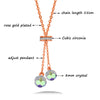 SINLEERY Cubic Zirconia Ball Pendants and necklaces Rose Gold Silver Color Necklace For Women jewelry accessories XL198 SSP
