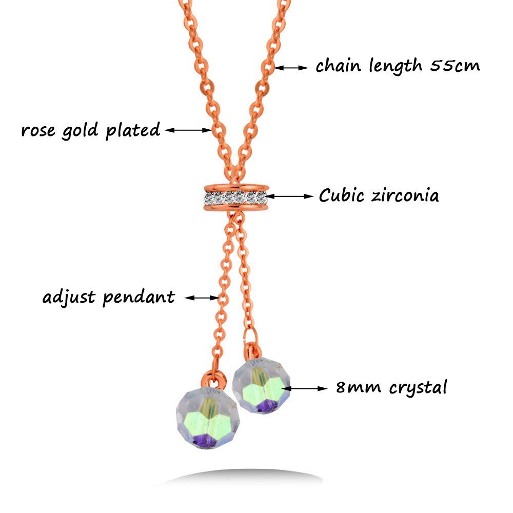 SINLEERY Cubic Zirconia Ball Pendants and necklaces Rose Gold Silver Color Necklace For Women jewelry accessories XL198 SSP