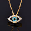 SINLEERY Charm Luck Turkey Blue Evil Eye Blue Rhinestone Eye Choker Necklace For Women Silver Color XL656 SSG