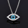 SINLEERY Charm Luck Turkey Blue Evil Eye Blue Rhinestone Eye Choker Necklace For Women Silver Color XL656 SSG
