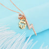 SINLEERY Crystal Lightning Fatima Hand Pendants and necklaces Rose Gold Silver Color Choker For Women Jewelry ZD1 SSP