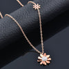 SINLEERY Flower pendant Stainless Steel Necklace necklace for women bijoux femme Gift for girlfriend 2021 trend XL336 SK