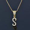 SINLEERY Initial Letter Necklace Cubic Zircon Alphabet Pendants Gold Color Jewelry For Women Birthday Gift Jewelry XL322 SSP