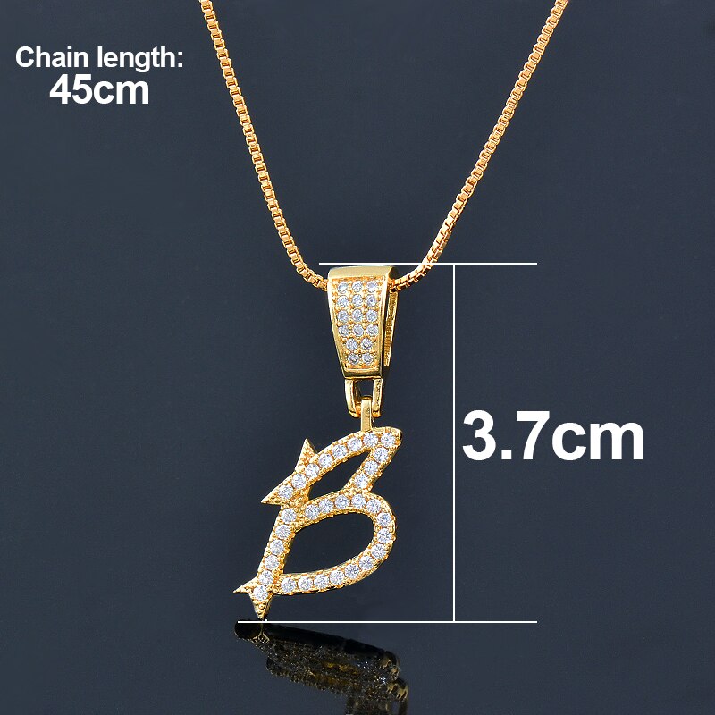 SINLEERY Initial Letter Necklace Cubic Zircon Alphabet Pendants Gold Color Jewelry For Women Birthday Gift Jewelry XL322 SSP