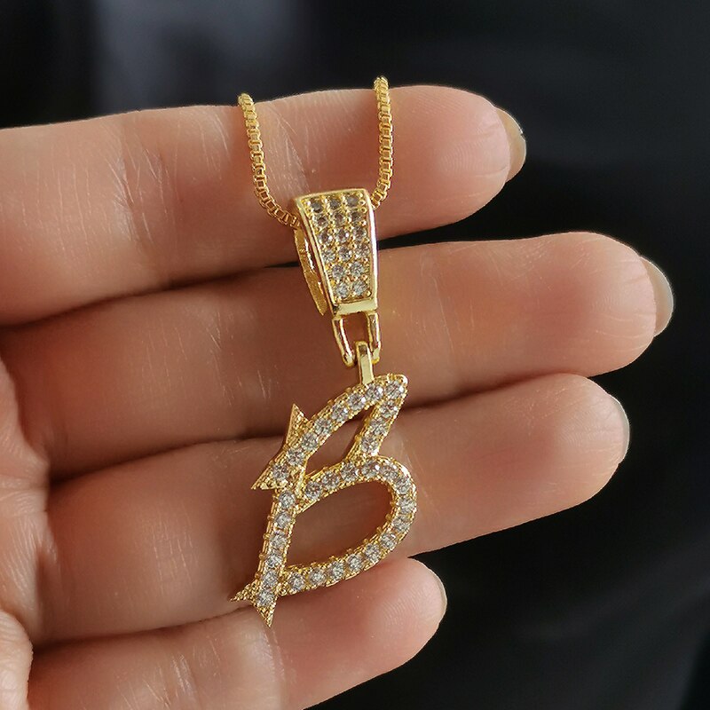 SINLEERY Initial Letter Necklace Cubic Zircon Alphabet Pendants Gold Color Jewelry For Women Birthday Gift Jewelry XL322 SSP