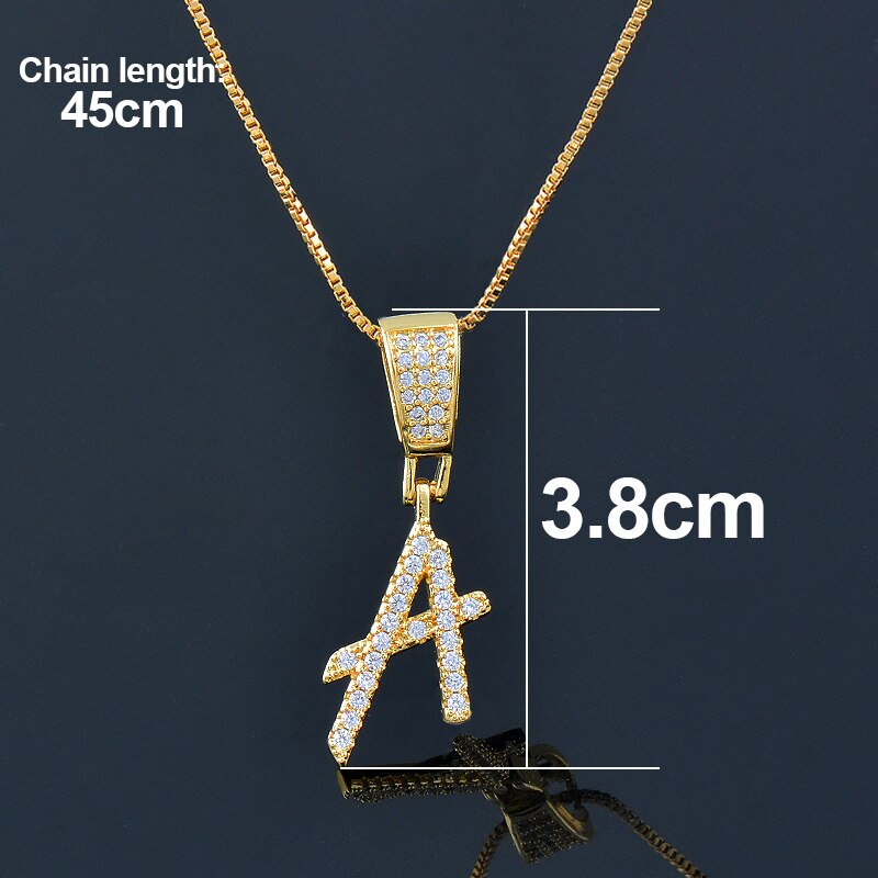 SINLEERY Initial Letter Necklace Cubic Zircon Alphabet Pendants Gold Color Jewelry For Women Birthday Gift Jewelry XL322 SSP