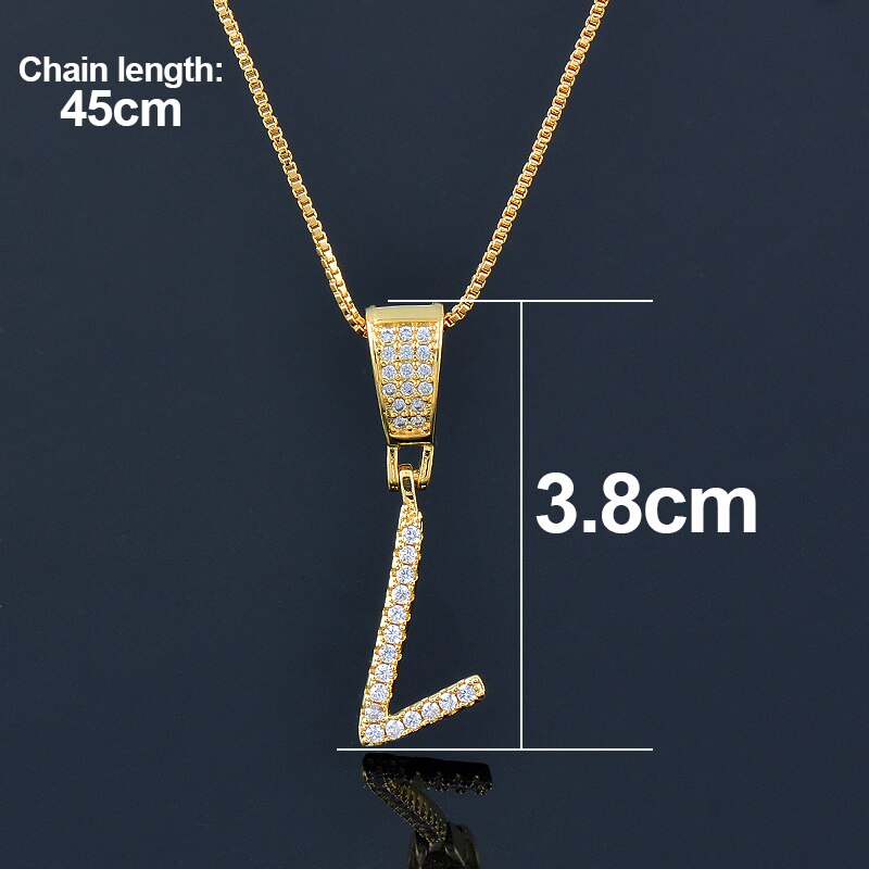 SINLEERY Initial Letter Necklace Cubic Zircon Alphabet Pendants Gold Color Jewelry For Women Birthday Gift Jewelry XL322 SSP