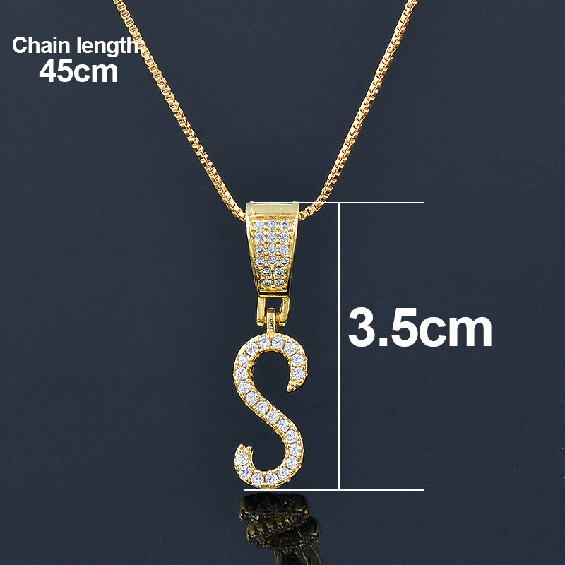 SINLEERY Initial Letter Necklace Cubic Zircon Alphabet Pendants Gold Color Jewelry For Women Birthday Gift Jewelry XL322 SSP