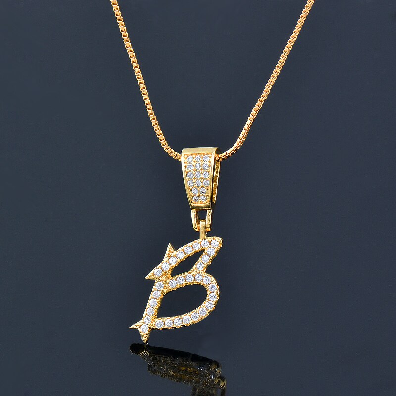 SINLEERY Initial Letter Necklace Cubic Zircon Alphabet Pendants Gold Color Jewelry For Women Birthday Gift Jewelry XL322 SSP