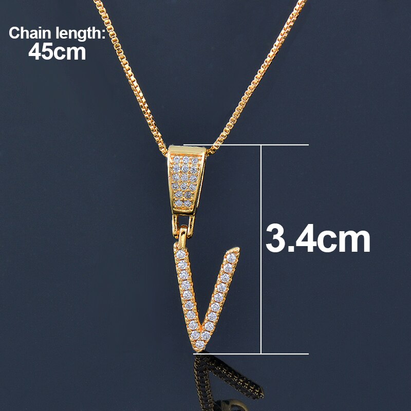 SINLEERY Initial Letter Necklace Cubic Zircon Alphabet Pendants Gold Color Jewelry For Women Birthday Gift Jewelry XL322 SSP
