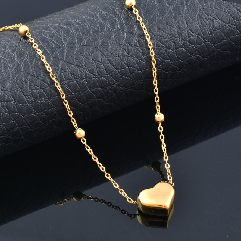 SINLEERY Love Bead pendant Stainless Steel Necklace Gold silver color necklace for women Jewelry on the neck 2021 trend XL336 SK