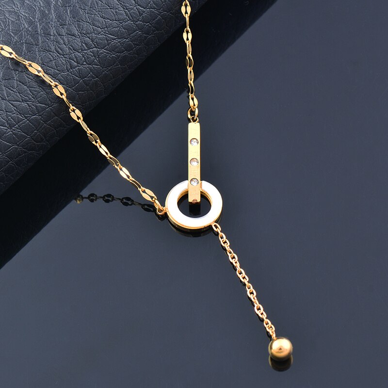 SINLEERY Love Bead pendant Stainless Steel Necklace Gold silver color necklace for women Jewelry on the neck 2021 trend XL336 SK