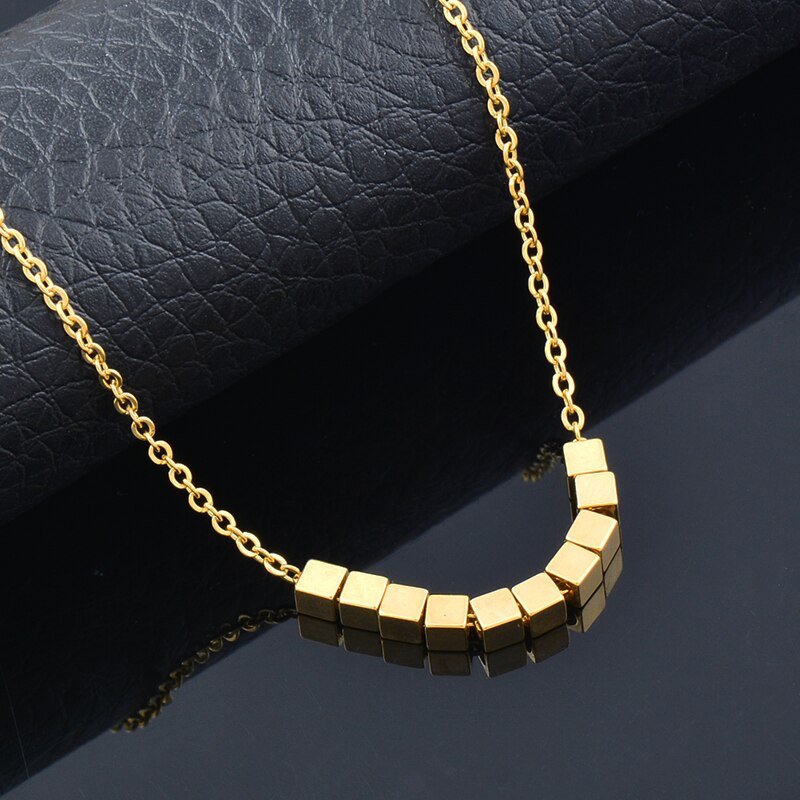 SINLEERY Love Bead pendant Stainless Steel Necklace Gold silver color necklace for women Jewelry on the neck 2021 trend XL336 SK