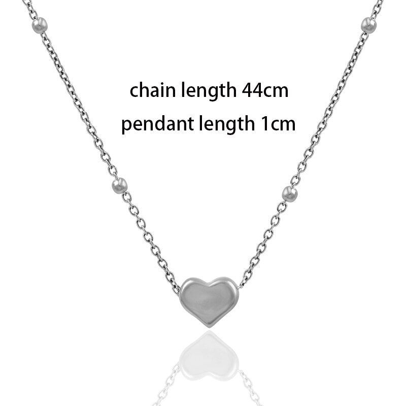 SINLEERY Love Bead pendant Stainless Steel Necklace Gold silver color necklace for women Jewelry on the neck 2021 trend XL336 SK
