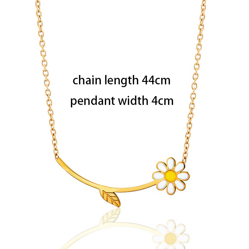 SINLEERY Romantic Small Daisy stainless steel necklace Necklace for Women Birthday gift Gold color Jewelry on the neck XL396 SSK