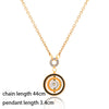 SINLEERY Round lucky letters Pendant Stainless steel necklace Gold color Jewelry on the neck Couple choker 2021 trend  XL396 SSK