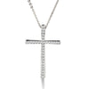 Silver Color Rhinestone Cross Pendant Necklace Chain For Women And Girl Xl402