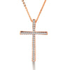 Silver Color Rhinestone Cross Pendant Necklace Chain For Women And Girl Xl402