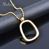 SINLEERY Stainless Steel Jewelry Minimalist Geometric Couple Gold Color Women's Pendant Long Necklace 2021  XL252 SSK