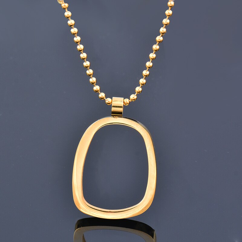 SINLEERY Stainless Steel Jewelry Minimalist Geometric Couple Gold Color Women's Pendant Long Necklace 2021  XL252 SSK
