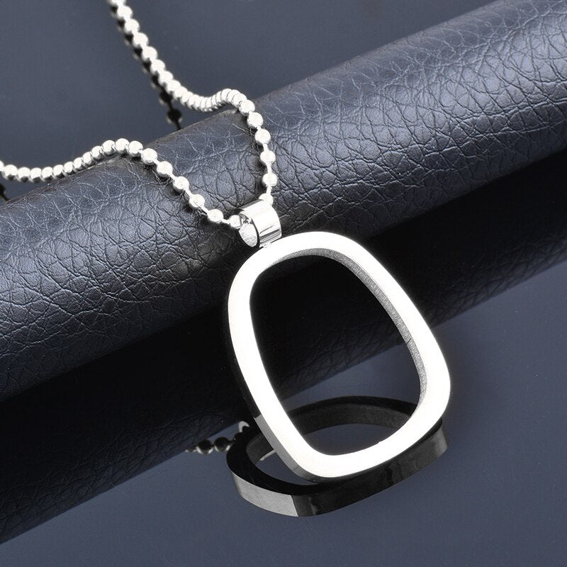 SINLEERY Stainless Steel Jewelry Minimalist Geometric Couple Gold Color Women's Pendant Long Necklace 2021  XL252 SSK