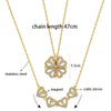 SINLEERY Unusual magnet absorb together 4 crystal heart flower pendant stainless steel necklace gold silver color chain XL333 SK