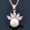 SINLEERY korean Round Ball Pearl Necklace For Women Rose Gold Silver Color Chian Zirconia Pendant accessories ZD1 SSP
