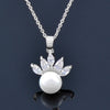 SINLEERY korean Round Ball Pearl Necklace For Women Rose Gold Silver Color Chian Zirconia Pendant accessories ZD1 SSP