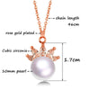SINLEERY korean Round Ball Pearl Necklace For Women Rose Gold Silver Color Chian Zirconia Pendant accessories ZD1 SSP