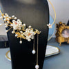 SINZRY 2021 unique original handmade  natural freshwater pearl flower vintage tassel necklace band for women