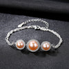 NEW 925 Sterling Silver ethnic micro paved zirconia natural pearl charm Bracelets Lady silver elegant fine jewelry