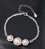 NEW 925 Sterling Silver ethnic micro paved zirconia natural pearl charm Bracelets Lady silver elegant fine jewelry