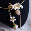 SINZRY hothandmade real rose flower natural pearl tasel bridal necklace band personaltiy party jewelry