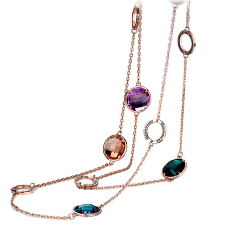 SINZRY  Jewellery Rose gold color Austria crystal long sweater necklaces multicolor crystal jewelry