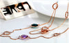 SINZRY  Jewellery Rose gold color Austria crystal long sweater necklaces multicolor crystal jewelry