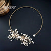 SINZRY original design handmade natural freshwater pearl snowflake chokers necklace band for Women dress bridal jewelry Gift