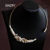 SINZRY personality handmade natural freshwater pearl elegant party necklace band original trendy jewelry
