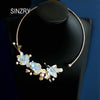 SINZRY unique handmade preserved flower natural pearl creative necklace band original jewelry