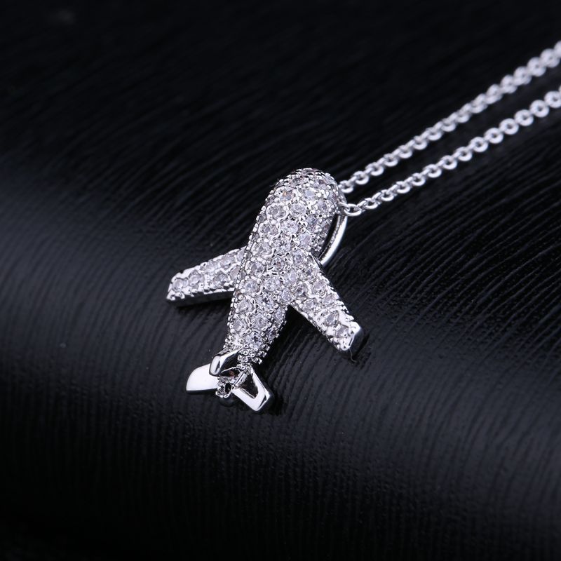 SIPENGJEL  Aircraft Air Plane Pendant Necklace For Women Plane Necklace  Simple Jewelry Men Women
