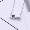SIPENGJEL Cubic Zirconia I Love You Projection Necklace Romantic Memory Love Heart Necklace For Women Wedding Jewelry