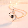 SIPENGJEL Cubic Zirconia I Love You Projection Necklace Romantic Memory Love Heart Necklace For Women Wedding Jewelry