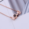 SIPENGJEL Cubic Zirconia I Love You Projection Necklace Romantic Memory Love Heart Necklace For Women Wedding Jewelry